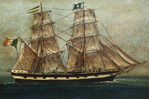 Il brigantino Armida, varato nel 1867 alla marina di Alimuri, Meta.