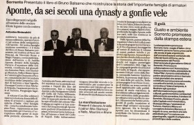 Il Mattino | Aponte, da sei secoli una dynasty a gonfie vele | di Antonio Siniscalchi