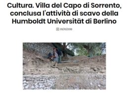 Cultura. Villa del Capo di Sorrento, conclusa l’attività di scavo della Humboldt Universität di Berlino